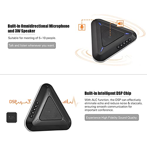 Microphone vidéo USB HUIOP haut-parleur conférence audio 360 ordinateur