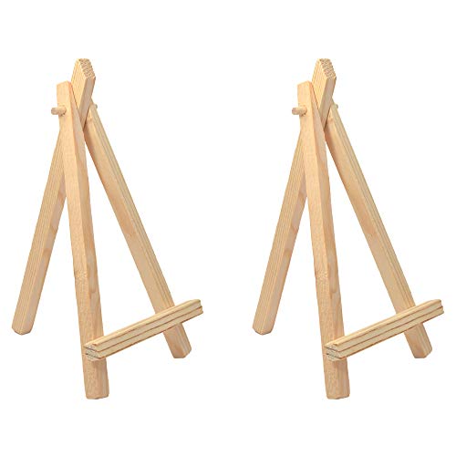 Image of Buzz Cool Wooden Easel Stand | Display Tabletop Tripod Stand for Mini Canvas, Art Decoration | Small Easel Stand for Artists Photos Card Wedding Decoration | 6 inch, 2pcs