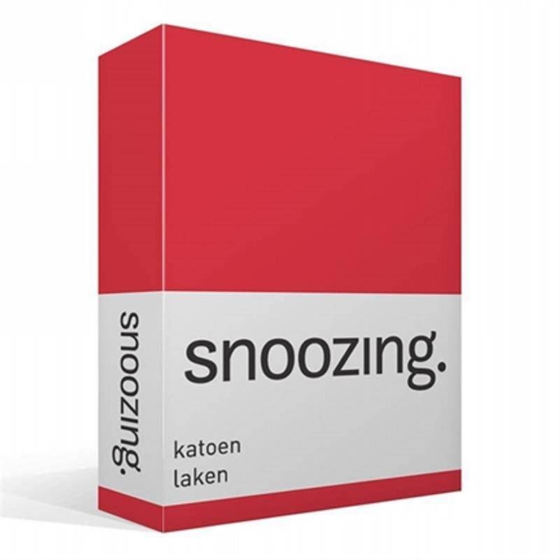 Snoozing - Betttuch - Baumwolle - 240x260 cm - Rood