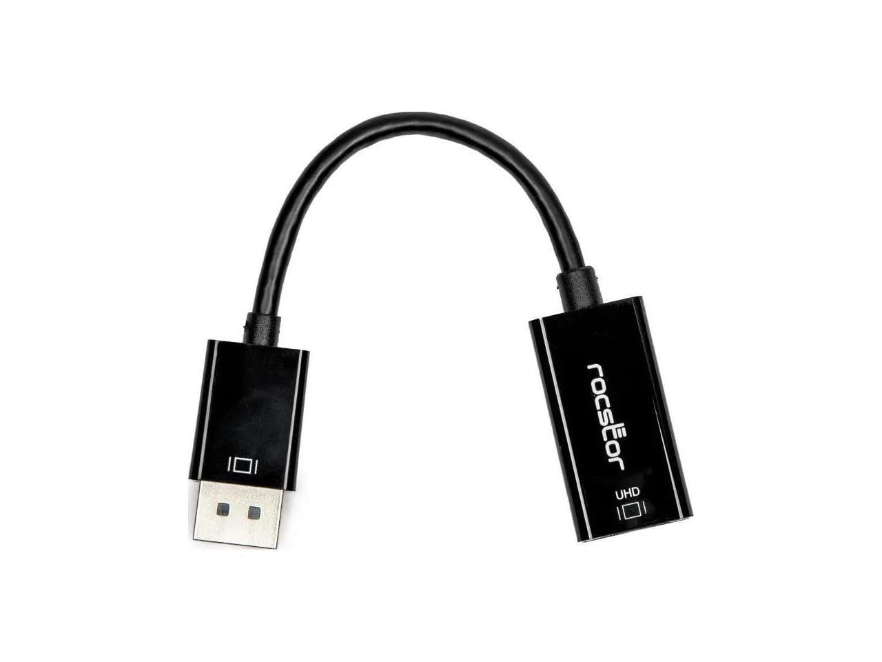 Rocstor Adaptateur convertisseur Actif DisplayPort 1.2 vers HDMI 4K/60Hz - M/F - Noir