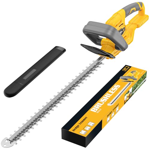 Hedge Trimmer Compatible for Dewalt 20V 60V BatteryCordless Electric Hedge Trimmer with 1600RPM Brushless Motor 22 Dual-Action Blade with 3/5 Cutting Capacity (NO Battery)