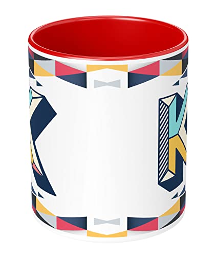Image of 3D Colorful Alphabet Letter K Printed Coffee Mug for Girls Boys Friends Love Kids Best Gift for Birthday Anniversary Initial Letter K (Ceramic Tea Coffee Mug-350ml) - ABV3TM2 112