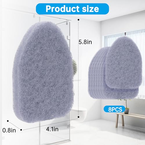 Image of 8 Pack tub and Tile Scrubber Replacement-Compatible with Scotch Brite tub and Tile Scrubber Refill. (Gray)