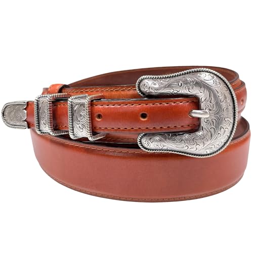 Image of Belts.com Western Buckle Belt Oil Tanned Genuine Leather Ranger Belt 1-3 /8 inch(35mm) Taper to 3 /4 inch(19mm) Wide-Multiple choices