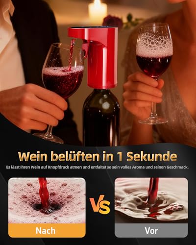 5-in-1 Elektrischer wein-dekanter & Liquor-Spender,Alkohol pourer(Rot) – Ansicht 4
