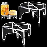 2Pcs Glass Drink Dispenser Stand, Acrylic Stands,Fit Max 8.7 Inch Diameter of Beverage Dispenser Holder, Water Dispenser Stand for Parties and Events, Plant Stands, Cake Stand