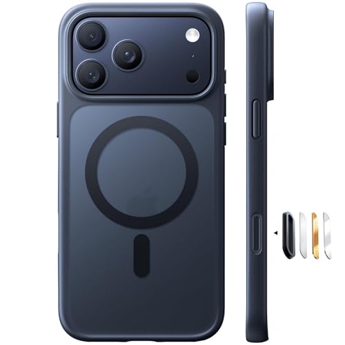 Image of TORRAS Shockproof Case for iPhone 17 Pro Max | Mil-Grade Protection | Fit for MagSafe | Translucent Cover Anti-Fingerprint&Scratch | Camera Control | Premium Imported | Guardian.M 6.9'' Deep Blue