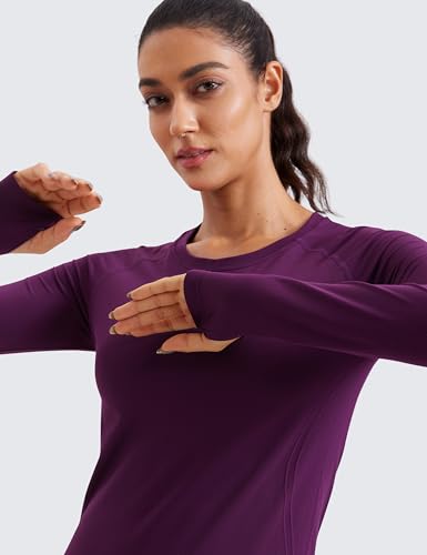 Image of CRZ YOGA Seamless Top Waist Length | Training, Chafe-Free, Slim Fit, Raglan Sleeves, Mesh Vents, Workout, Long Sleeve Shirts for Women