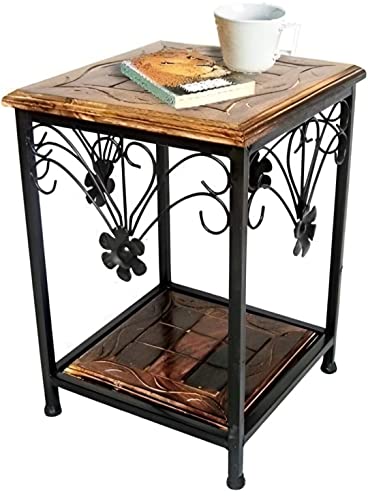 Image of Bros Moon Maulik Aditya's Elegant and Sturdy Favourite Table Antique Classy Wooden Stool for Living and Bed Room /Kid's Furniture /Out Door /Garden use /Gift /Festival (Wood Iron, 15 Inches)