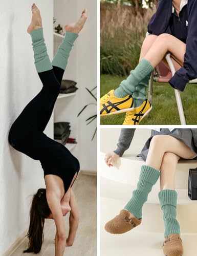 Image of v28 Women Warm Leg Warmers 80s Retro Party Costume Knit Ballet Neon Long Socks