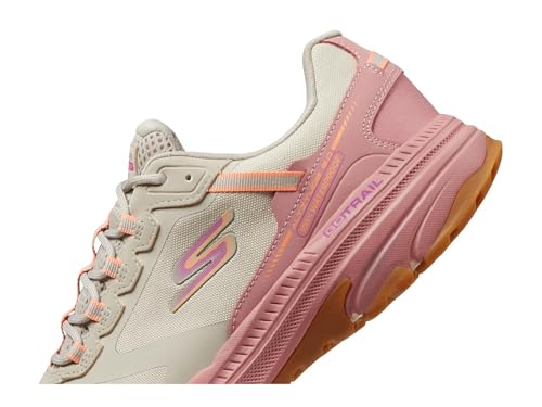 Skechers Women's Go Run Trail Altitude 2.0 Pine Ridge Waterproof Sneaker, Natural/Pink, 6