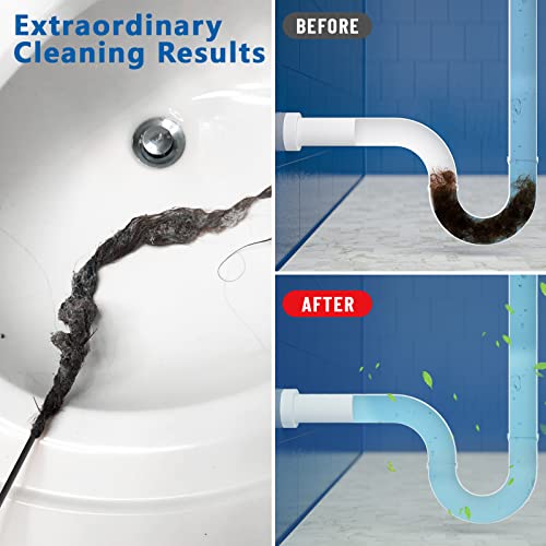 30 Inch Long Sink Snake Drain Clog Remover, Upgraded Anti-break Nylon Plumbing Snake Drain Auger Hair Catcher for Bathroom Shower Pipe Drain, Bathtub Hair Clogs, Kitchen Sink Drain Cleaning (5 Pack)