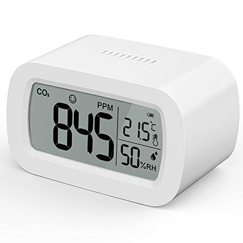 DOEATOOW A13 Indoor CO2 Monitor, Carbon Dioxide Detector, Air Quality Monitor, Temperature and Relative Humidity Meter, Dual-Channel NDIR Sensor, 400~5000ppm Range, Suitable for Office, Home and Car