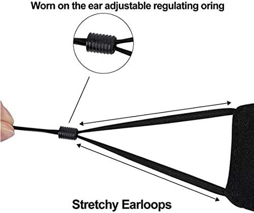 Miniatura 4 de NBDIB Protección facial ajustable para adultos con bolsillo para filtro y alambre para la nariz, máscara de tela transpirable negra con 10 filtros