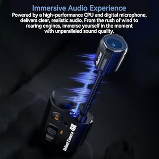 RunCam Helmet Camera, 4K Bendable Action Camera with 6 Hours Recording with App Control for Airsoft Paintball Tactical Helmet Riding Motorcycle Bike Cycling Climbing Outdoor Sports