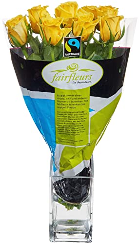 Fairfleurs Rosen, gelb, 8 Stiele