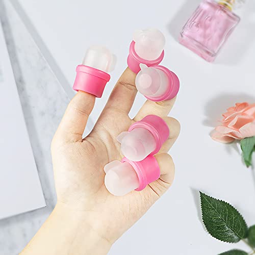 Onnpnn 10 Pieces Nail Soaker Cap, Wearable Nail Art Tips Polish Remover, Finger Acrylic Soaking Tool, Uv Gel Caps Tip Set, Fingernail Soak Off Cap Clip For Hand Nail Polish Dead Skin Removal, Pink #TOP1