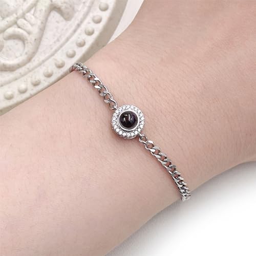 2 Mother-daughter Bracelet Sets, 100 Languages I Love You Projection Bracelet Matching Gift for Mom Daughter Back-to-school Birthday Mother's Day Jewelry2