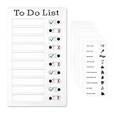 Checklist Task Board, Detachable Sliding Routine Chores Chart with Glue Sheet and 10pcs Blank Paper Cards to do List Checklist Board for Kids and Adults Home School Office Supplies
