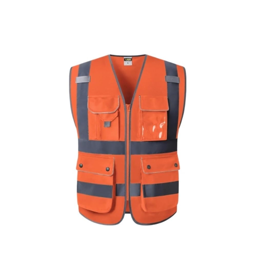 Industrielle Warnweste Wasserdicht Warnweste, Verkehrsweste, Baustellenaufsicht, Reflektierende Kleidung ReißVerschluss Reflektierende Weste