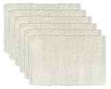 DII 100% Cotton Everyday Machine Washable Chindi Rag Placemat, 13 by 19-Inch, Natural, Set of 6