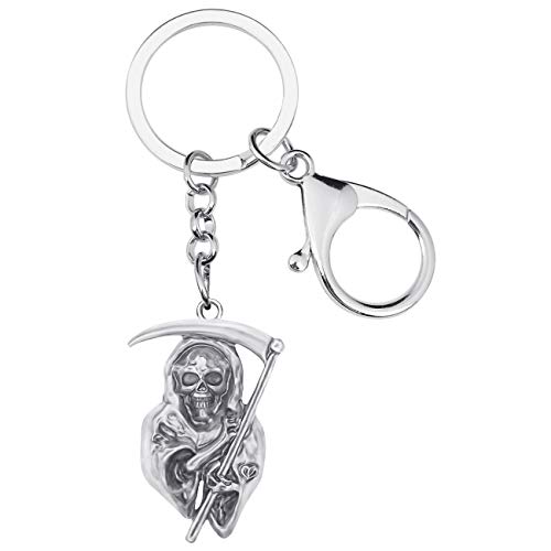 WEVENI Novelty Halloween Grim Reaper Keychain Skull Key Ring Car Bag Wallet Accessories Charms for Women Girls Skull Gifts