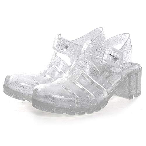 Hee grand Crystal Jelly Heel Sandals for Women Summer Beach Jelly Shoes2