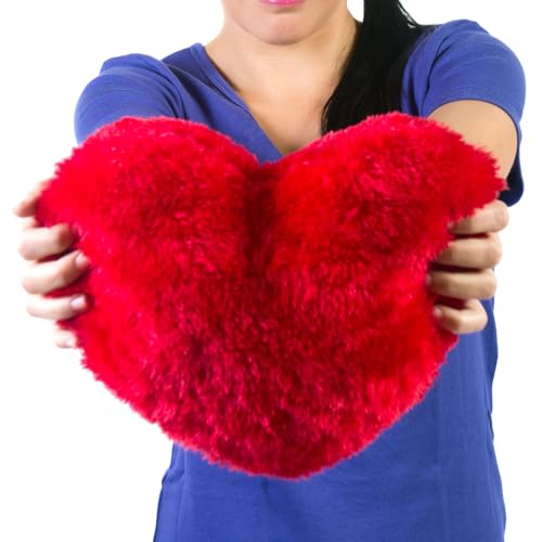 Image of Red Heart Pillow | Ultra Soft Plush Stuffed Toy | Cute Hugging Pillow | Gift for Kids Boys Girls