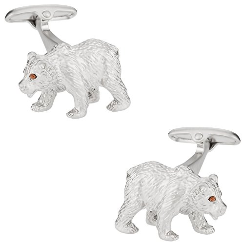Gemelos de oso con cristales tono plata en caja regalo miniatura 1