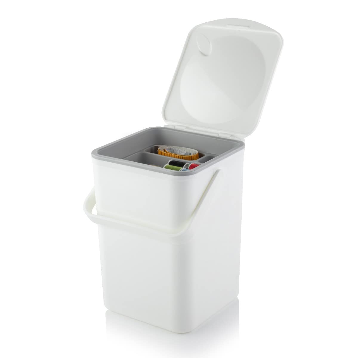 Minky 6L Storage Caddy With Tray, Sturdy Carry Handle, Easy To Wipe Clean, Organiser Tray For Small Items, Multipurpose Storage Caddy, Large 6-Litre Capacity, Made In The UK