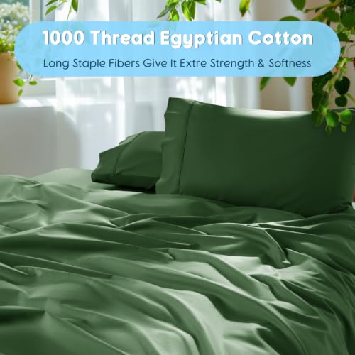 Image of SONORO KATE 1000 Series 100% Egyptian Cotton King Sheets,Extra Deep Pocket