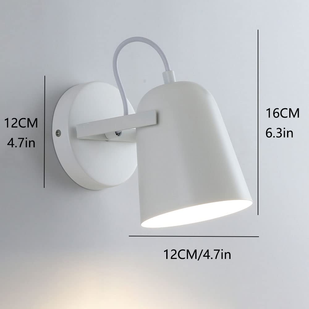 Apliques de pared de hierro creativos Luz de pared interior moderna Luz de pared de ángulo ajustable Linterna de pared de una sola cabeza Lámpara de pared de metal for dormitorio Sala de estar Hotel (