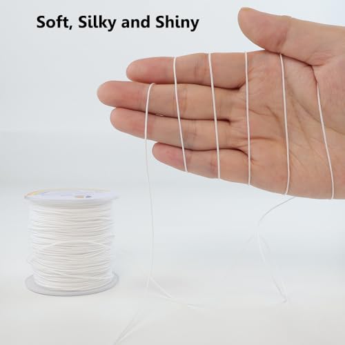 image for LUSTEMBER 0.8mm Nylon String, Strong Bracelet String, Durable Nylon Co