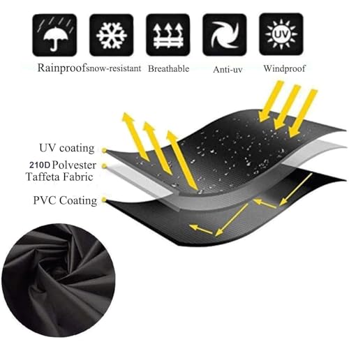 EASYBUYTECH 3-Seater Outdoor Swing Cover, Garden Hammock/Glider Chair Cover, UV-Resistant, All-Weather Protection, Fits 220×125×170 cm Canopy Swings