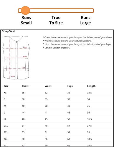 CHARLENE Long Snap Stylist Vest with Zipper Pockets (3XL, Black)3