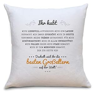 Beste Großeltern Flauschige Kissenhülle mit Motiv Geschenke Geschenkideen für Oma & Opa zum Geburtstag