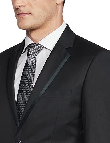Image of Raymond Polyester Blend Men's Full Sleeve Contemporary FIT Dark Blue Formal Suit