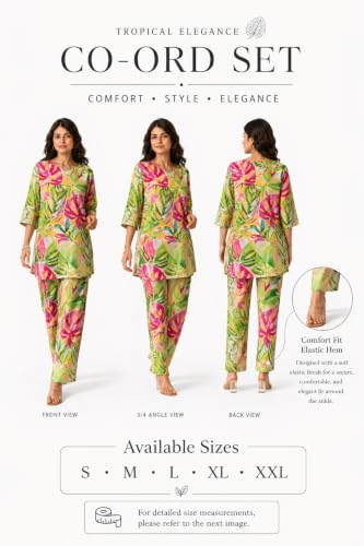 Image of RANGRIKA.in Co-ord Set for Women Stylish | Kurta Set for | Short Kurti with Palazzo | Ethnic Jaipuri Kurti Set | Kurti Palazzo Set | Salwar Suit