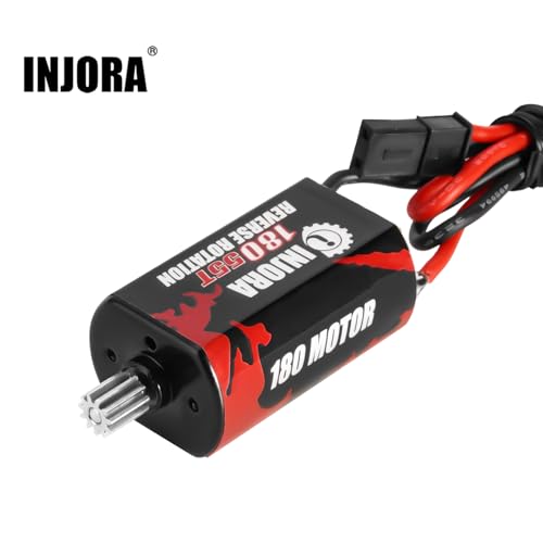 INJORA 180 Brushed 55T Motor with Stainless Steel Pinion for TRX4M Defender Bronco K10 High Trail F150 1/18 RC Crawler Upgrade
