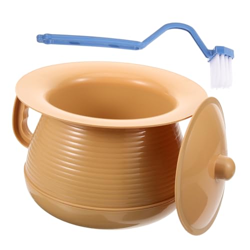 Lurrose ポータブル小便器 プラスチック製 尿ポット 蓋付き 家庭用 子供用 旅行用 軽量 コンパクト 持ち運び便利 1set