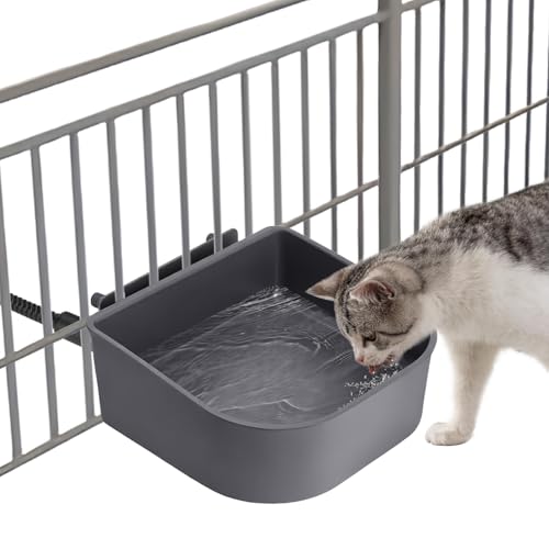 SmartMaster ペット加熱ボウル 冬 小動物茶碗 猫犬水飲み器 給餌保温ボウル 恒温ペットボウル サーモスタット 結氷しない 省エネ 静音 ABS材質 室内用 屋外用 冬季加熱 防寒 猫 ウサギ 鳥 犬給水器 ダークグレー 1.5L