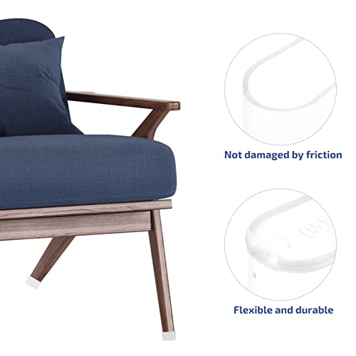 HOMSFOU 24Pcs Oval Chair Leg Caps Silicone Furniture Feet Covers Pads Chair Leg Floor Covers Protector Clear 20x40mm - Image 4