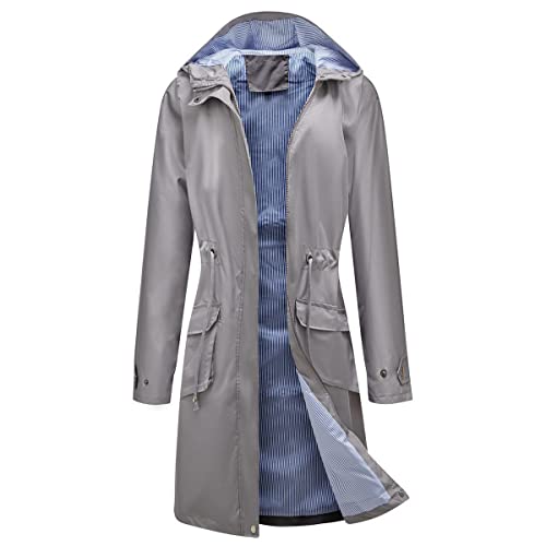 Chaqueta impermeable mujer ligera MODFUL rompevientos con capucha para la lluvia
