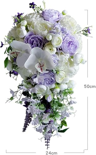 Ramos de boda de rosas moradas artificiales para un sí quiero eterno 4