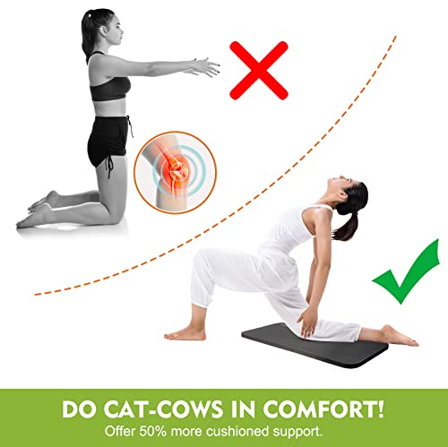 Ewedoos Yoga Knee Pads Cushion Yoga Mat Thick Kneeling Pad For Joints For Fitness, Travel, Meditation 24''X9''X0.6'' - Complement Your Yoga Mat #TOP3