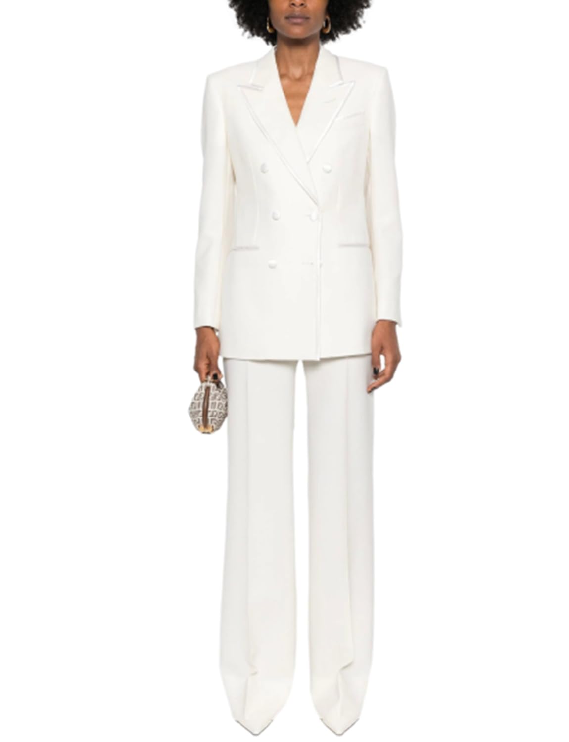 Donna Tuta Peak Lapel Due Pezzi Set Doppio Petto Casual Lavoro Tuxedos Giacca Pantaloni