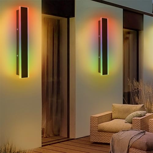 Apliques de pared modernos RGB regulables lámpara interior de aluminio con mando a distancia 80CM 6