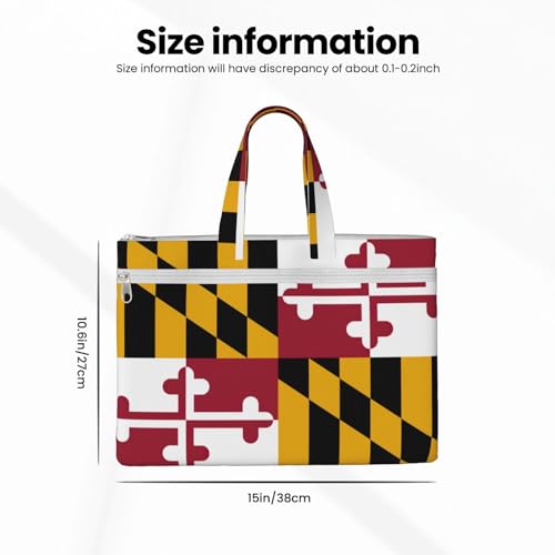 Maryland State Flag Canvas Document Bag Briefcase For Professionals And Executives4