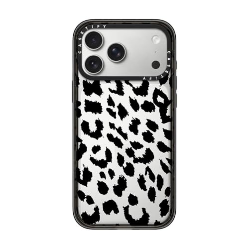 Coque iPhone 17 Pro Max CASETiFY Impact antichoc transparente Léopard Lacie