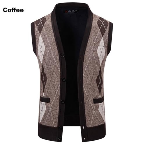 Men's Argyle Sweater Vest Pullover Sleeveless V-Neck Knit Vest Thermal Tops3